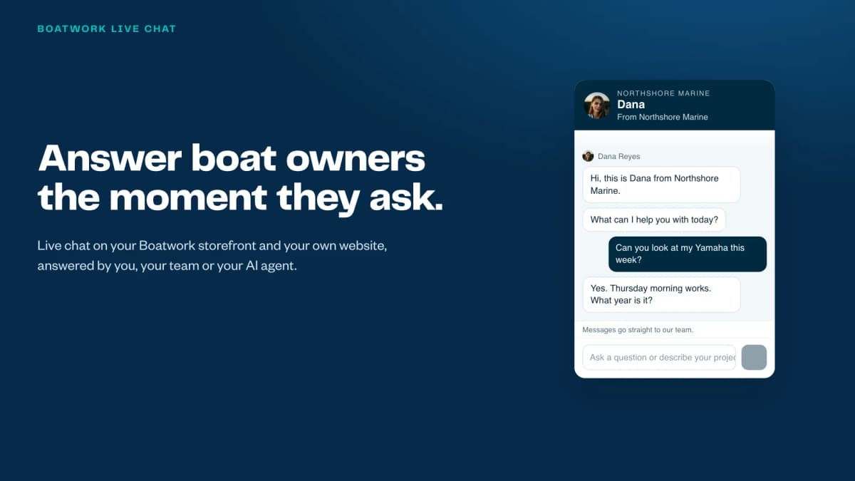 Introducing Boatwork Live Chat: Answer Boat Owners the Moment They Ask